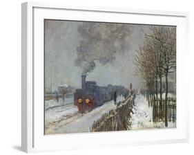 The Train in the Snow (Or: the Locomotive) 1875-Claude Monet-Framed Giclee Print