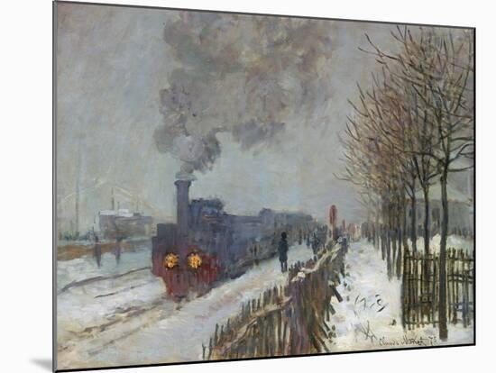 The Train in the Snow (Or: the Locomotive) 1875-Claude Monet-Mounted Giclee Print