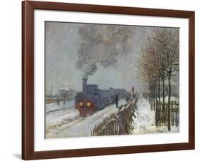 The Train in the Snow (Or: the Locomotive) 1875-Claude Monet-Framed Giclee Print