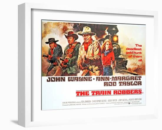 The Train Robbers, Rod Taylor, Ben Johnson, John Wayne, Ann-Margret, 1973-null-Framed Art Print