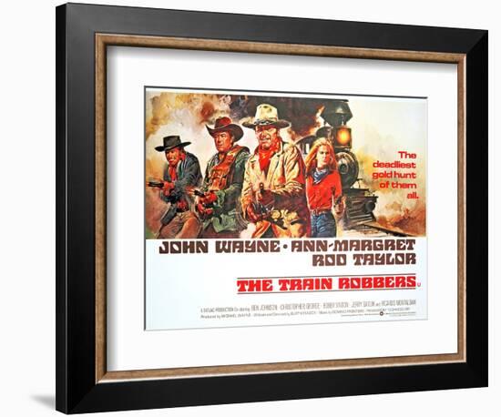 The Train Robbers, Rod Taylor, Ben Johnson, John Wayne, Ann-Margret, 1973-null-Framed Art Print