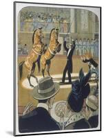 The Trainer Makes His Pair of Bay Horses Rear up in Front of the Audience-Rasmus Christiansen-Mounted Art Print
