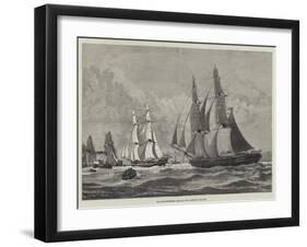 The Training-Brigs Race at the Plymouth Regatta-null-Framed Giclee Print