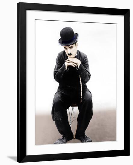 THE TRAMP, (aka CHARLIE ON THE FARM; CHARLIE THE HOBO; CHARLIE THE TRAMP), Charlie Chaplin-null-Framed Photo