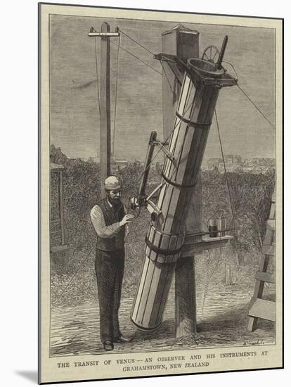 The Transit of Venus, an Observer and His Instruments at Grahamstown, New Zealand-null-Mounted Giclee Print
