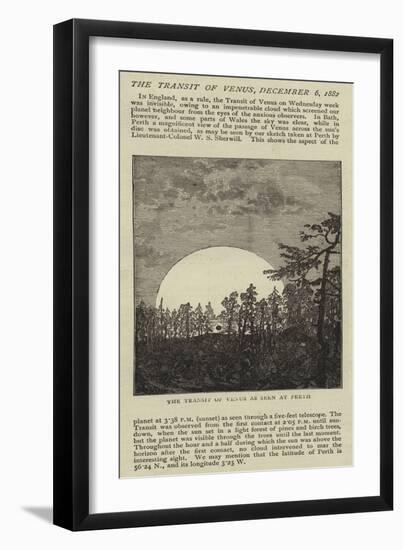 The Transit of Venus as Seen at Perth-null-Framed Giclee Print