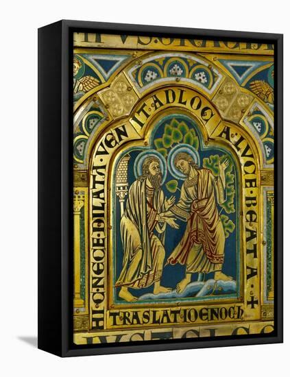 The Translation of Enoch, Verdun Altar, Begun 1181, Enamel-Nicholas of Verdun-Framed Stretched Canvas