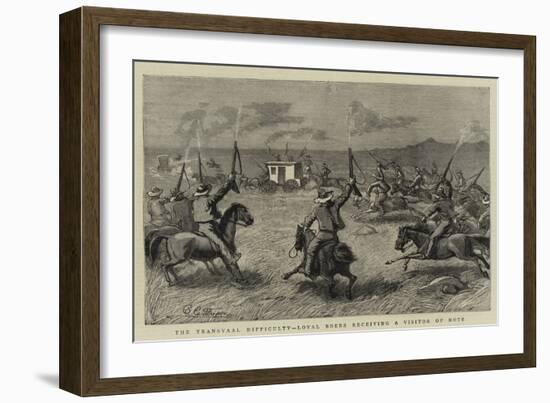 The Transvaal Difficulty, Loyal Boers Receiving a Visitor of Note-Charles Edwin Fripp-Framed Giclee Print