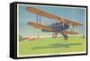 The Travel-Air Biplane-null-Framed Stretched Canvas