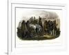 The Travellers Meeting with Minatarre Indians Near Fort Clark, Plate 26-Karl Bodmer-Framed Giclee Print