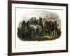 The Travellers Meeting with Minatarre Indians Near Fort Clark, Plate 26-Karl Bodmer-Framed Giclee Print