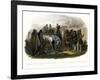 The Travellers Meeting with Minatarre Indians Near Fort Clark, Plate 26-Karl Bodmer-Framed Giclee Print