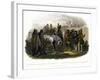 The Travellers Meeting with Minatarre Indians Near Fort Clark, Plate 26-Karl Bodmer-Framed Giclee Print