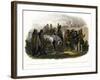 The Travellers Meeting with Minatarre Indians Near Fort Clark, Plate 26-Karl Bodmer-Framed Giclee Print