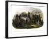 The Travellers Meeting with Minatarre Indians Near Fort Clark, Plate 26-Karl Bodmer-Framed Giclee Print