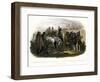 The Travellers Meeting with Minatarre Indians Near Fort Clark, Plate 26-Karl Bodmer-Framed Premium Giclee Print