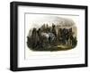 The Travellers Meeting with Minatarre Indians Near Fort Clark, Plate 26-Karl Bodmer-Framed Premium Giclee Print
