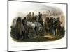 The Travellers Meeting with Minatarre Indians Near Fort Clark, Plate 26-Karl Bodmer-Mounted Premium Giclee Print