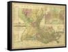 The Travellers Pocket Map of Louisiana, Published in 1830-W. Brose-Framed Stretched Canvas