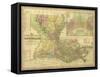 The Travellers Pocket Map of Louisiana, Published in 1830-W. Brose-Framed Stretched Canvas