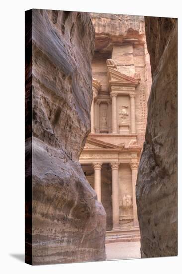 The Treasury as Seen from the Siq, Petra, Jordan, Middle East-Richard Maschmeyer-Stretched Canvas