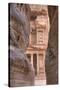The Treasury as Seen from the Siq, Petra, Jordan, Middle East-Richard Maschmeyer-Stretched Canvas