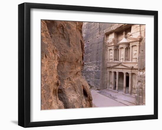 The Treasury (El Khazneh), Petra, Unesco World Heritage Site, Jordan, Middle East-Bruno Morandi-Framed Photographic Print