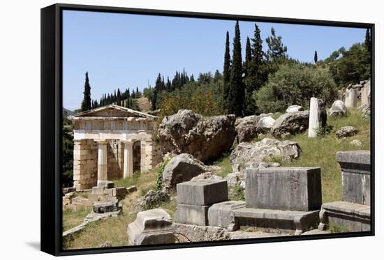 The Treasury of the Athenians. Delphi , UNESCO World Heritage Site, Peloponnese, Greece, Europe-Jean-Pierre De Mann-Framed Stretched Canvas