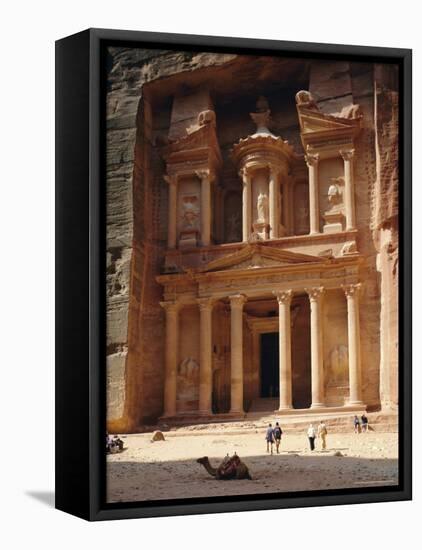 The Treasury, Rock Cut Building Dating from Nabatean Times, Petra, Jordan-G Richardson-Framed Stretched Canvas