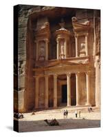 The Treasury, Rock Cut Building Dating from Nabatean Times, Petra, Jordan-G Richardson-Stretched Canvas