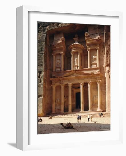 The Treasury, Rock Cut Building Dating from Nabatean Times, Petra, Jordan-G Richardson-Framed Photographic Print