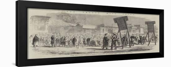 The Treaty with China, Street Scene in Pekin, a Crowd of Celestials Contemplating the Barbarians-null-Framed Giclee Print