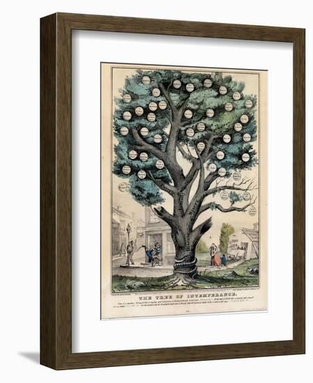 The Tree of Intemperance, Published by N. Currier, New York, 1849-Currier & Ives-Framed Giclee Print