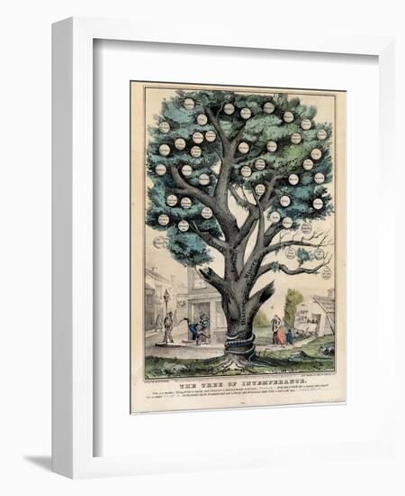 The Tree of Intemperance, Published by N. Currier, New York, 1849-Currier & Ives-Framed Giclee Print