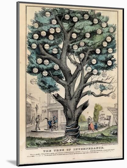 The Tree of Intemperance, Published by N. Currier, New York, 1849-Currier & Ives-Mounted Giclee Print