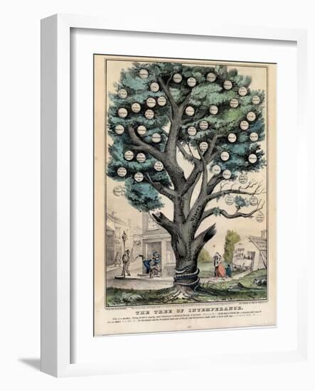 The Tree of Intemperance, Published by N. Currier, New York, 1849-Currier & Ives-Framed Giclee Print