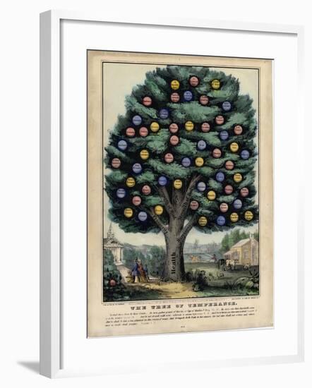 The Tree of Temperance, Published by N. Currier, New York, 1849-Currier & Ives-Framed Giclee Print