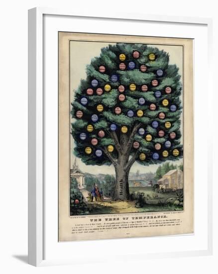 The Tree of Temperance, Published by N. Currier, New York, 1849-Currier & Ives-Framed Giclee Print