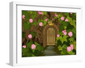 The Tree Trunk with Gates to the Magic Elves Castle. Raster Version.-Dazdraperma-Framed Photographic Print