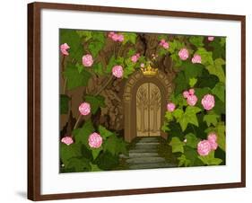 The Tree Trunk with Gates to the Magic Elves Castle. Raster Version.-Dazdraperma-Framed Photographic Print