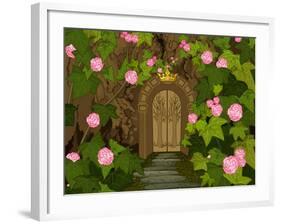 The Tree Trunk with Gates to the Magic Elves Castle. Raster Version.-Dazdraperma-Framed Photographic Print