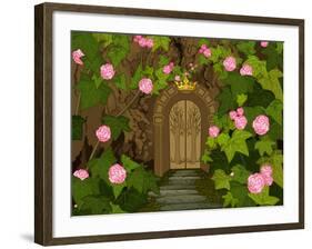 The Tree Trunk with Gates to the Magic Elves Castle. Raster Version.-Dazdraperma-Framed Photographic Print