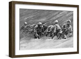 The Trek During the Snowstorm, 1909-Stanley L Wood-Framed Giclee Print