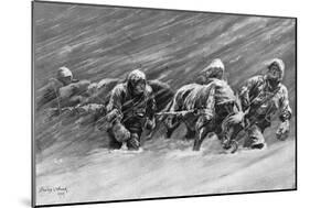 The Trek During the Snowstorm, 1909-Stanley L Wood-Mounted Giclee Print