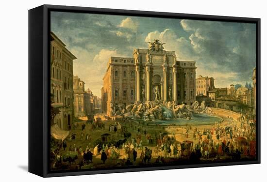 The Trevi Fountain In Rome 1753-56-Giovanni Paolo Pannini-Framed Stretched Canvas