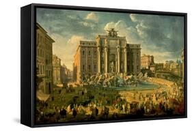 The Trevi Fountain In Rome 1753-56-Giovanni Paolo Pannini-Framed Stretched Canvas