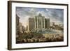 The Trevi Fountain in Rome (Pope Benidict XIV Visits the Trevi Fountain in Rom), 18th Century-Giovanni Paolo Panini-Framed Giclee Print