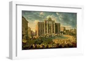 The Trevi Fountain in Rome-Giovanni Paolo Pannini-Framed Art Print