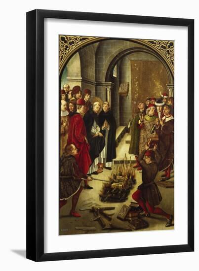 The Trial by Fire (The Burning of the Books or St. Dominic De Guzman and the Albigensians)-Pedro Berruguete-Framed Giclee Print