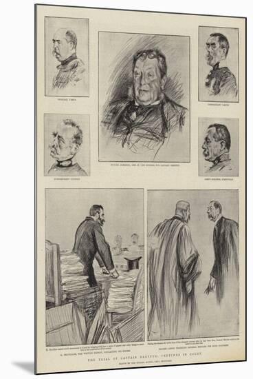 The Trial of Captain Dreyfus at Rennes, Sketches in Court-Charles Paul Renouard-Mounted Giclee Print